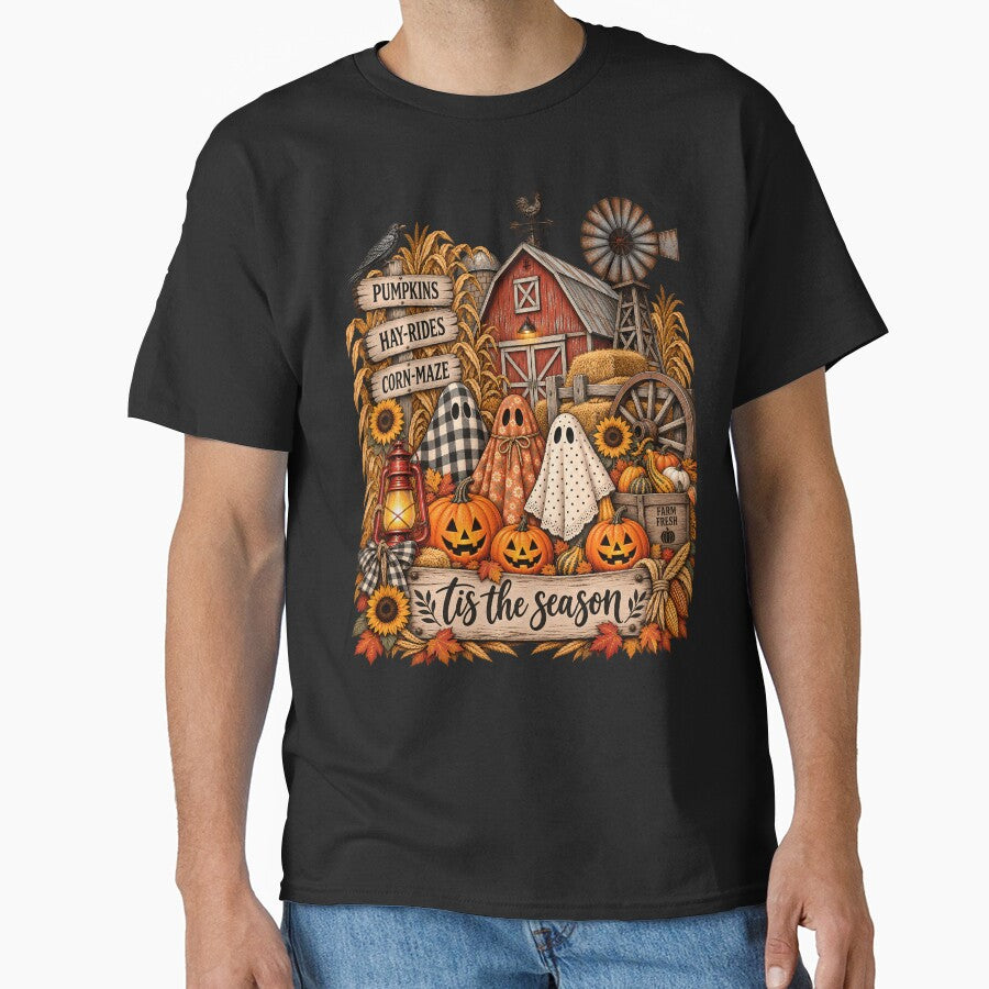 Fall Halloween Farm Ghosts Pumpkins Corn Maze Autumn Harvest by ArcaneArtistry