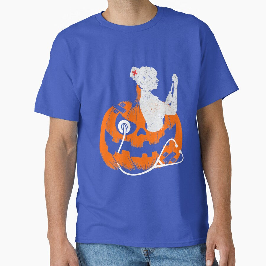 Nurse Pumpkin Halloween - Nurse Shirts for Women by kenart135
