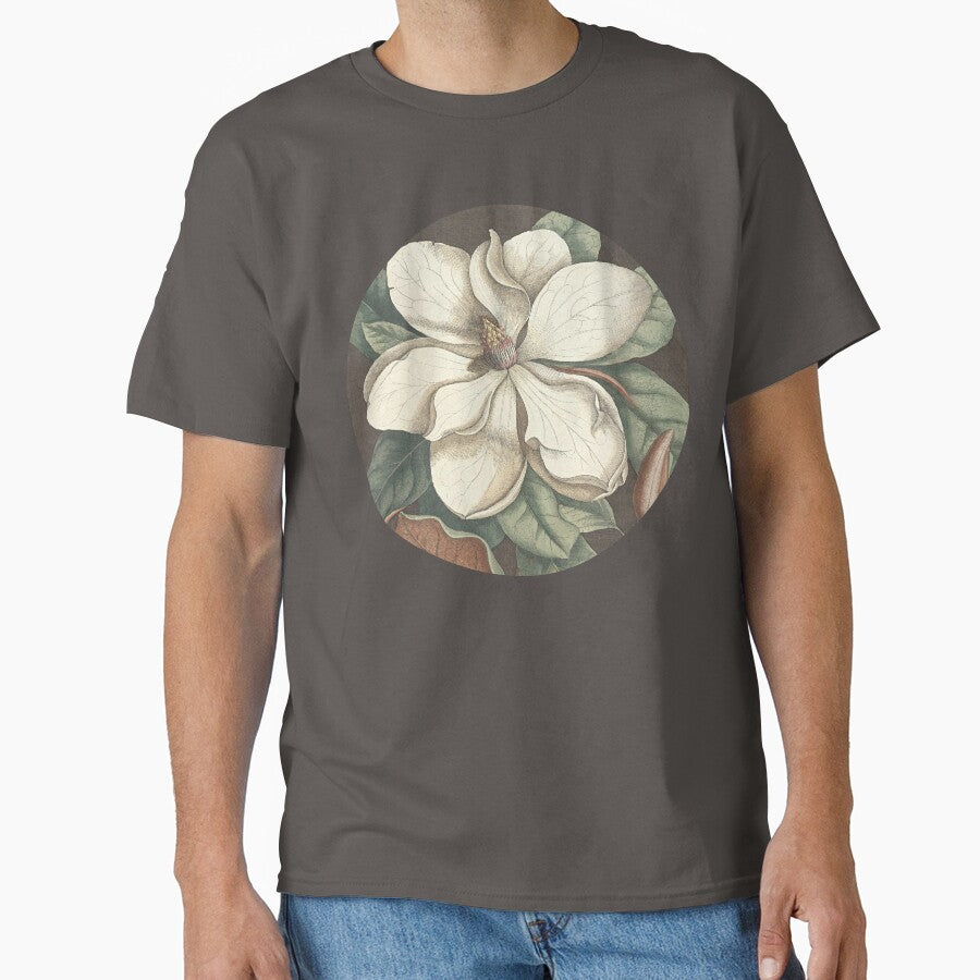 Vintage white magnolia, vintage botanical big flower. by LeAllureVintage