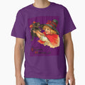 Girl With Black Cat Vintage Halloween Greetings On Purple by taiche