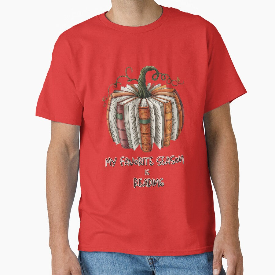My Favorite Season is Reading – Autumn Book Pumpkin Design by deslydesign