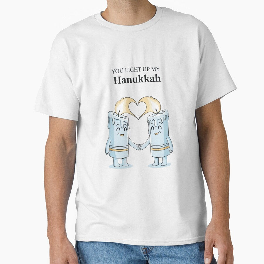 Cute Funny Hanukkah Candle Couple – “You Light Up My Hanukkah” Funny Holiday by Dezyra Clothing