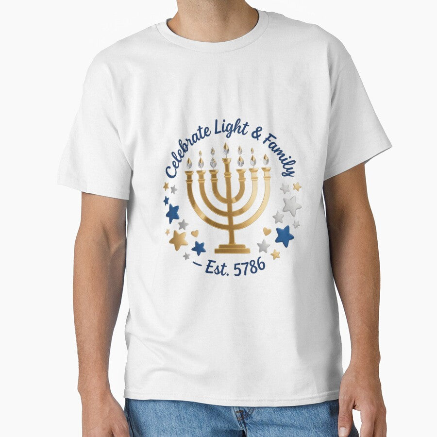 Celebrate Light & Family Hanukkah Menorah | Jewish Festival of Lights by Dezyra Clothing