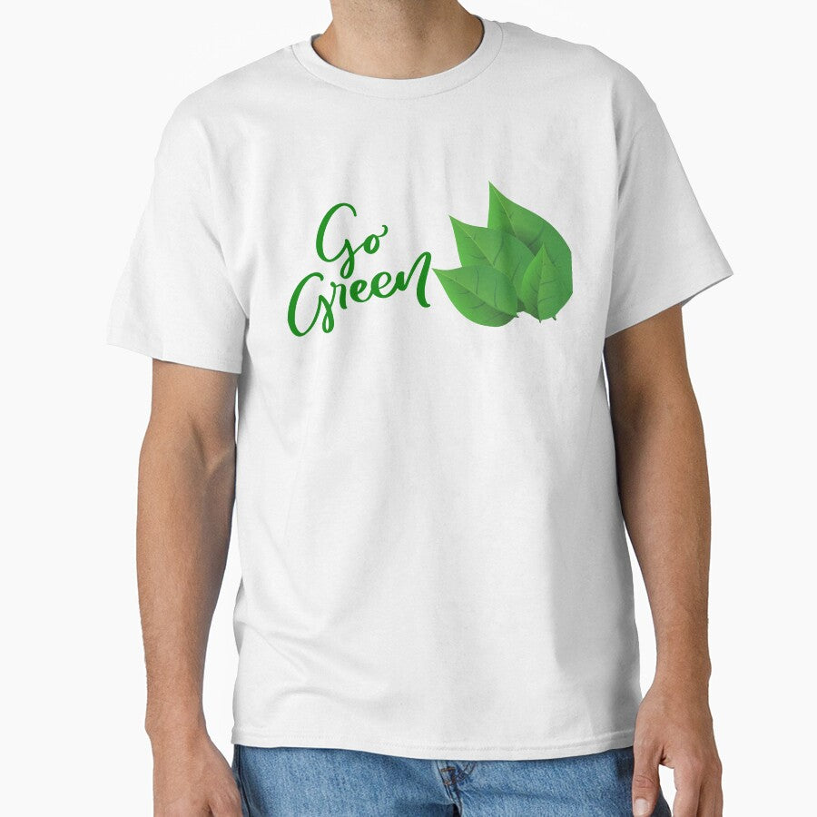 "Go Green Handwritten Leaves Design" by Mahakamel