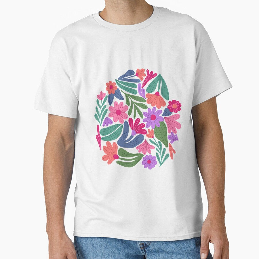 Bright happy flowers in cream by Illustrated by Nat