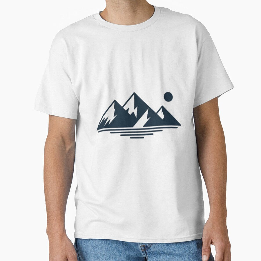 Minimalist Black Forest Pine Trees and Mountain Range Landscape by The Curated Palett