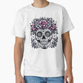 Vibrant Day of the Dead Sugar Skull with Floral Crown Clipart by raedattia