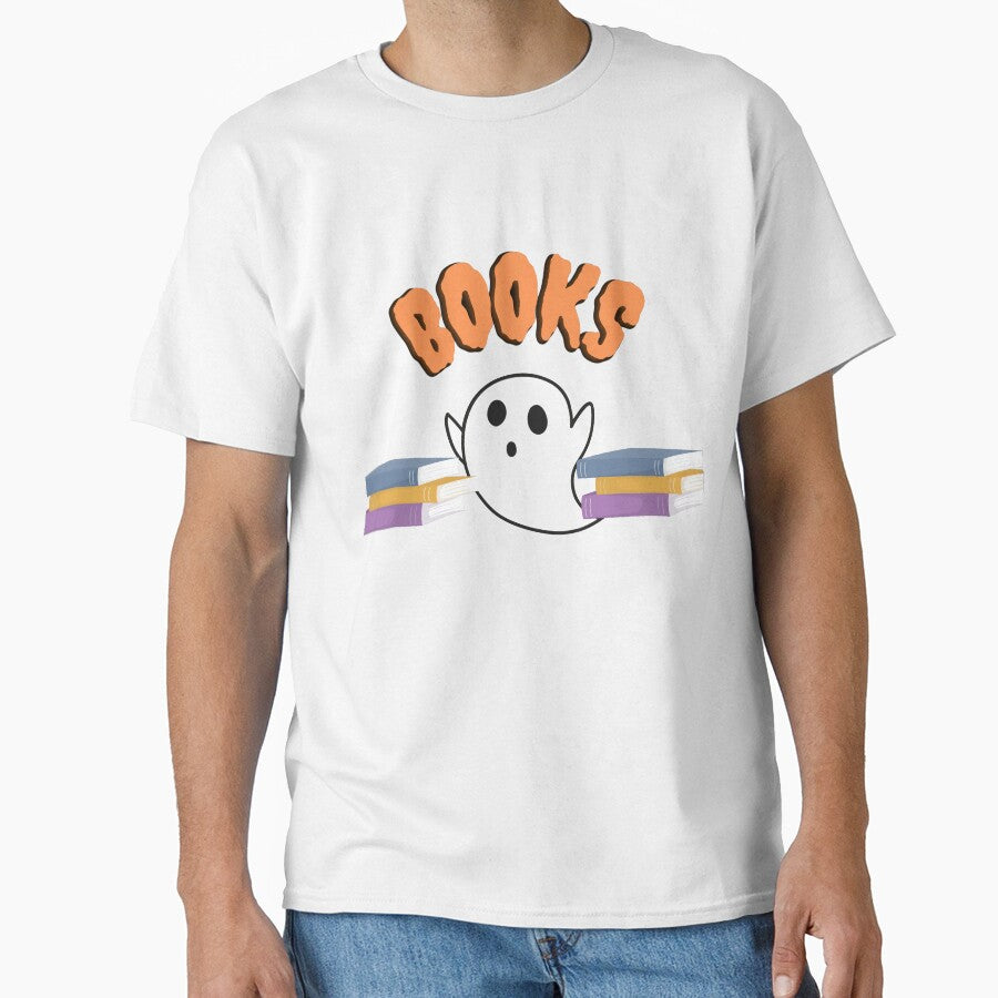 Cute Ghost Book Reading Teacher School Funny Halloween 2022 by Swobodzio