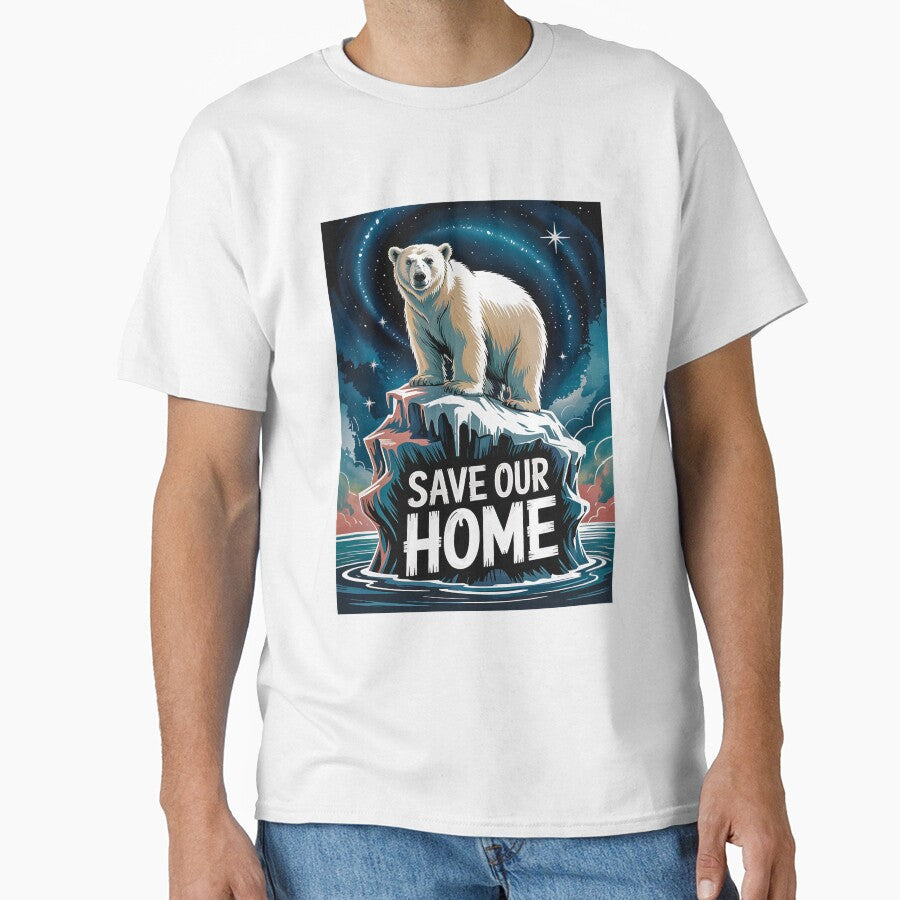 Save Our Home Polar Bear Art Print - Eco-Friendly Wildlife Decor by pnidesign