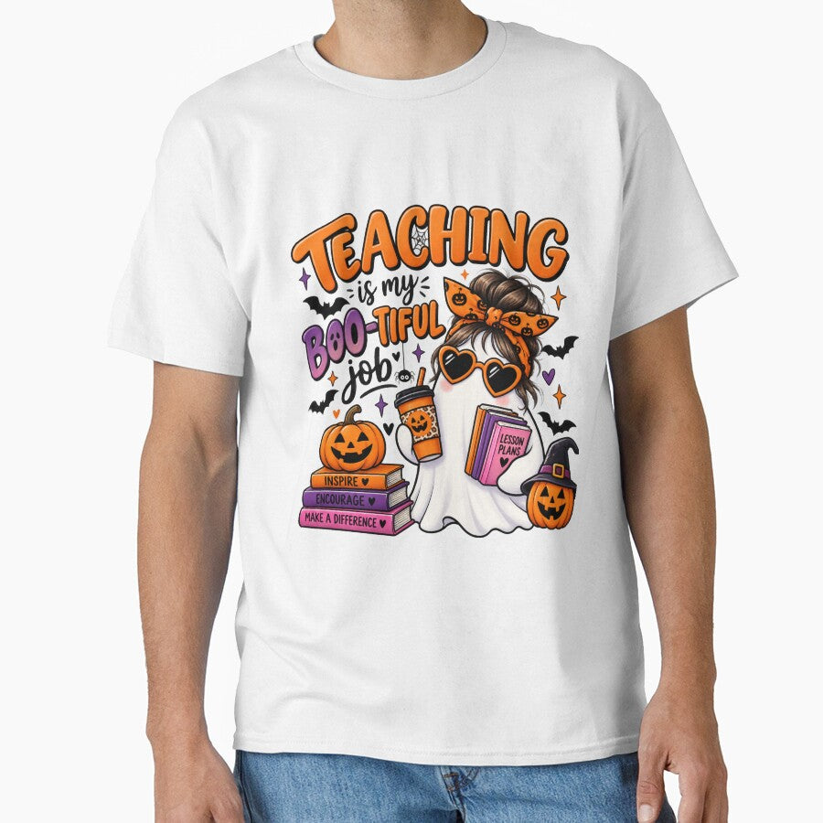 Teaching Is My Boo-tiful Job – Cute Halloween Teacher Ghost Design by Gallery-yuuna