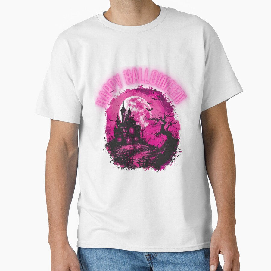 Pink Halloween. Vintage Pumpkin Scene Halloween by Anastasiia Yurevych