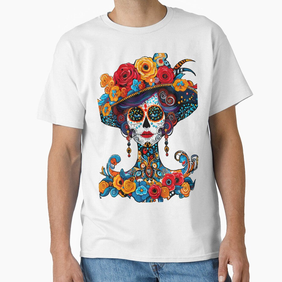 Catrina Colorful Sugar Skull Illustration by  Ojo de Lilith