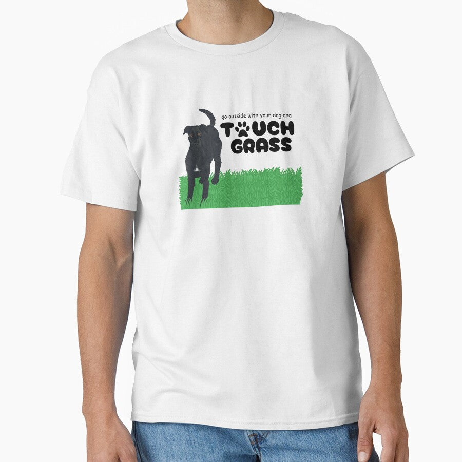 Black Lab Mix Touch Grass Graphic by DreamyDiversion