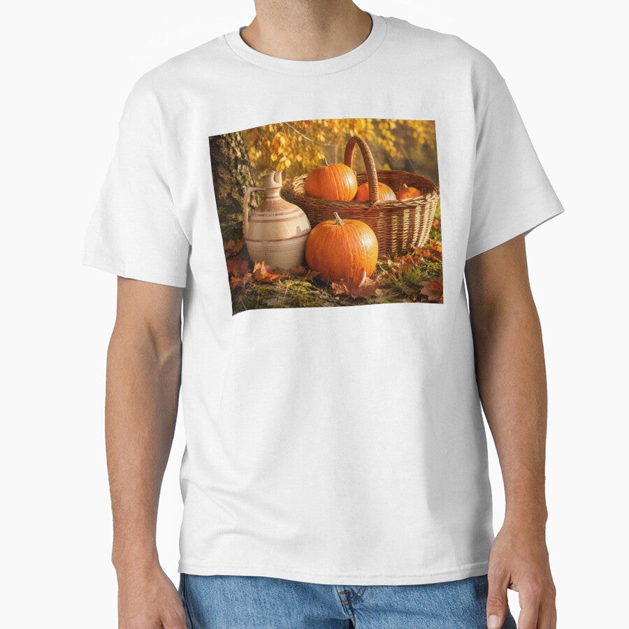 Autumn Pumpkins in Rustic Basket by DansCreations42