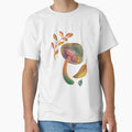 Watercolor Mushroom with Autumn Leaves by WovenInEarth