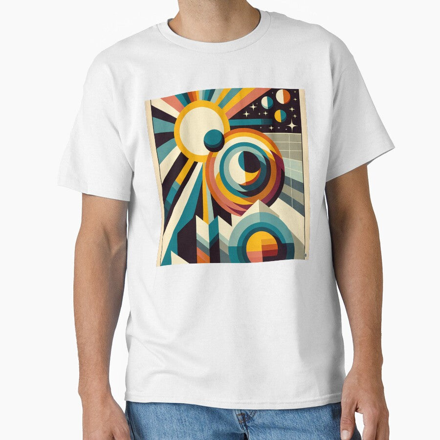 Geometric Sun and Moon Abstract by InkSmithery