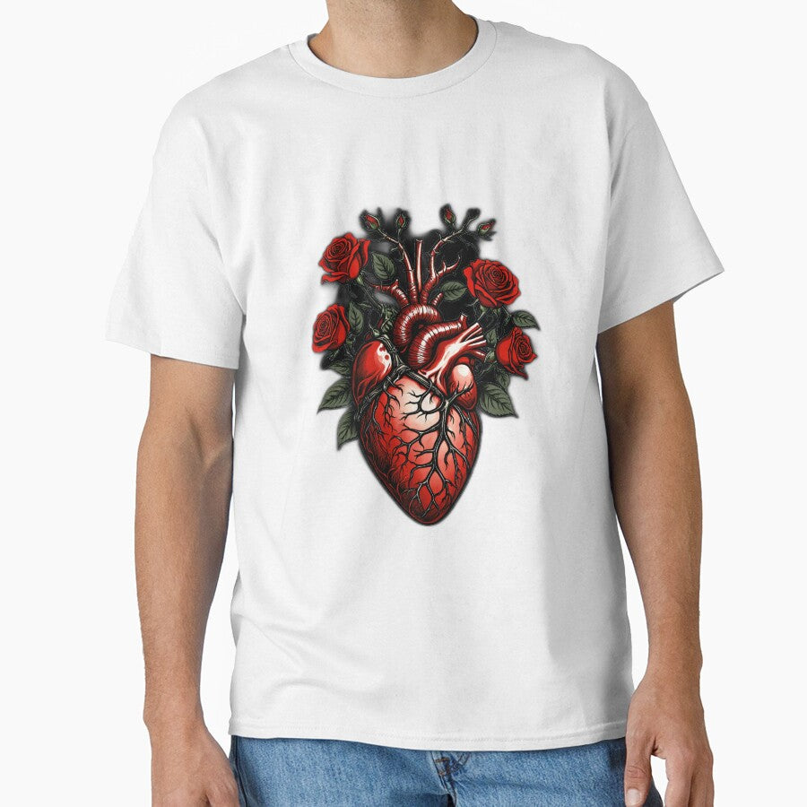 Floral Anatomical Heart Dark Cottagecore Gothic by AuraPremiumArt