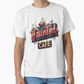 Haunted Cafe Vintage Sign with Cute Ghosts by Anastasiia Yurevych