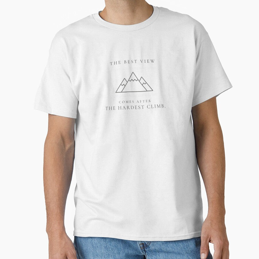 The Best View Comes After The Hardest Climb — Minimalist Hiking Print by CairnStudio