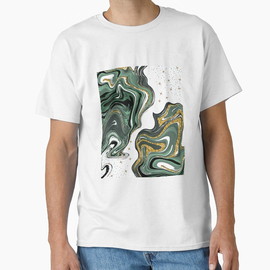 Marble Swirls (Blackg, Green, Gold) by MindedInc