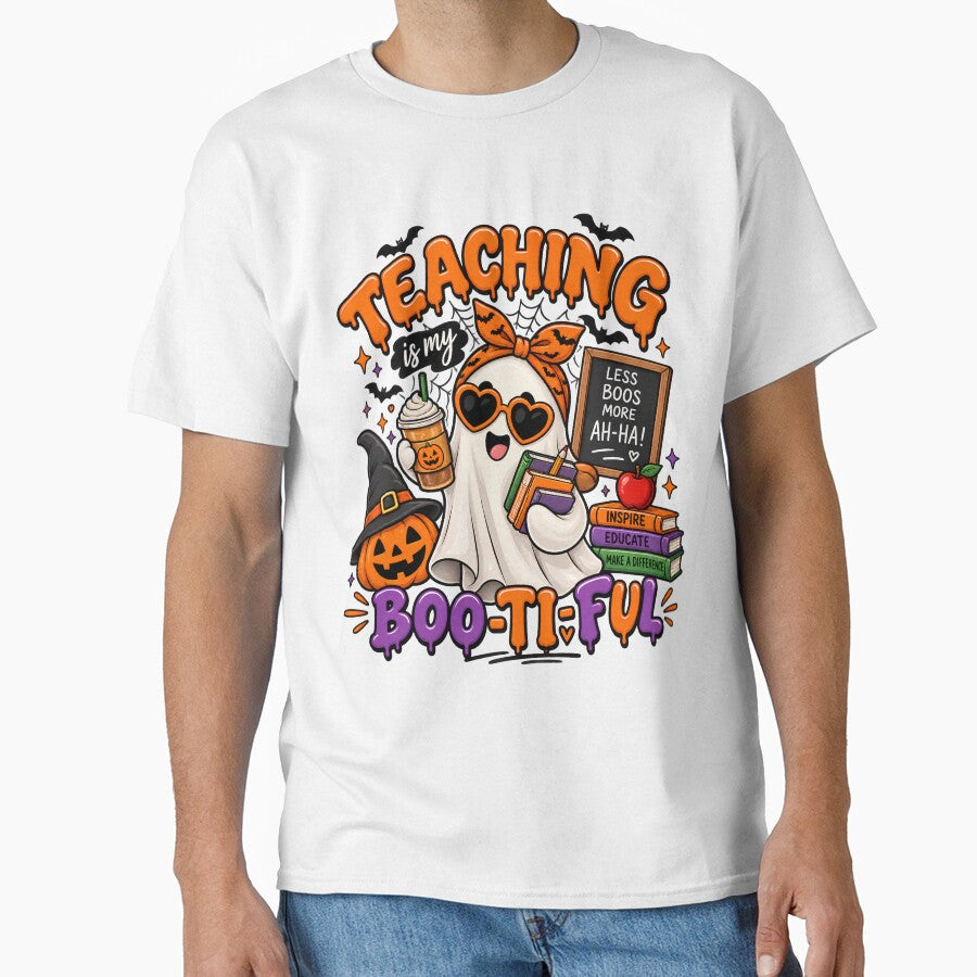 Teaching Is Boo-tiful – Cute Halloween Ghost Teacher Design by Gallery-yuuna