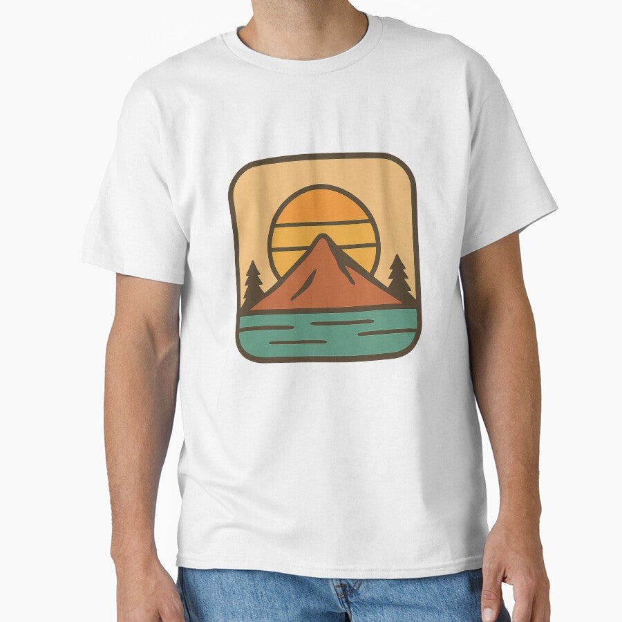 Vintage Sunset Mountain Minimalist Landscape by RkRihan