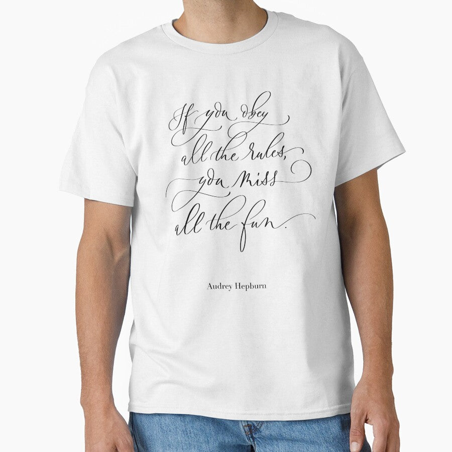 Motivational Quote. If You Obey All the Rules. Audrey Hepburn Words. Modern calligraphy by Sandra Brezina
