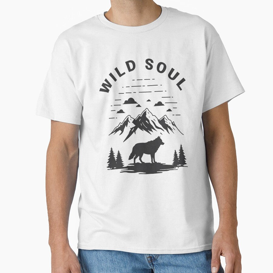 Wild Soul – Wolf Silhouette & Mountain Design by ByRAM Project