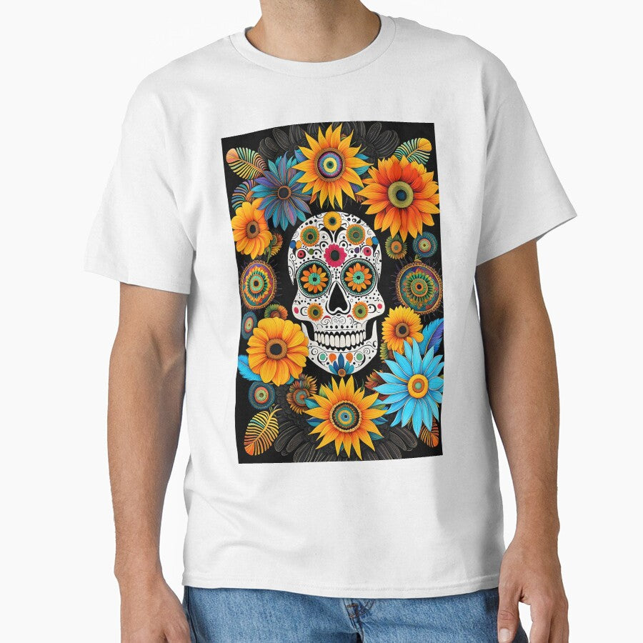Decorated Skull with Flowers by BrooklynPopArts