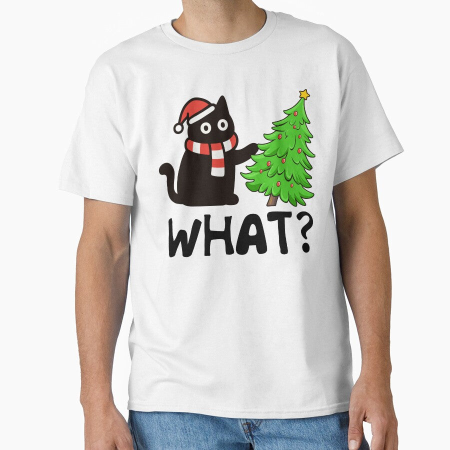 Funny Christmas Cat with Tree – Cute Festive Cat Design by mraihan