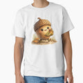 Kawaii Acorn Character Carrying Tiny Acorn – Cute Autumn Woodland Illustration by MagicMakerPh