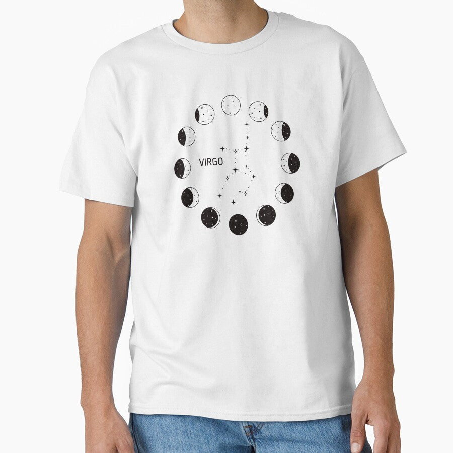 Moon phases and zodiac constellation Virgo by MonochromeEcho