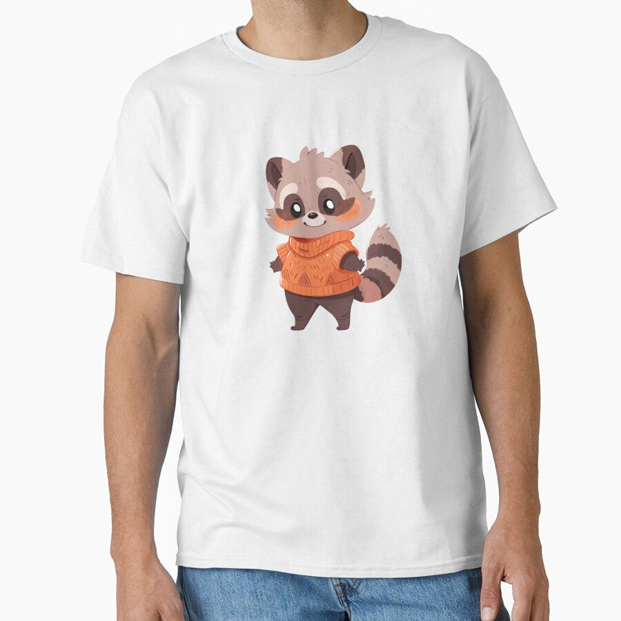 Cute Raccoon in a Cozy Sweater, Fall Raccoon by KIBBYKO