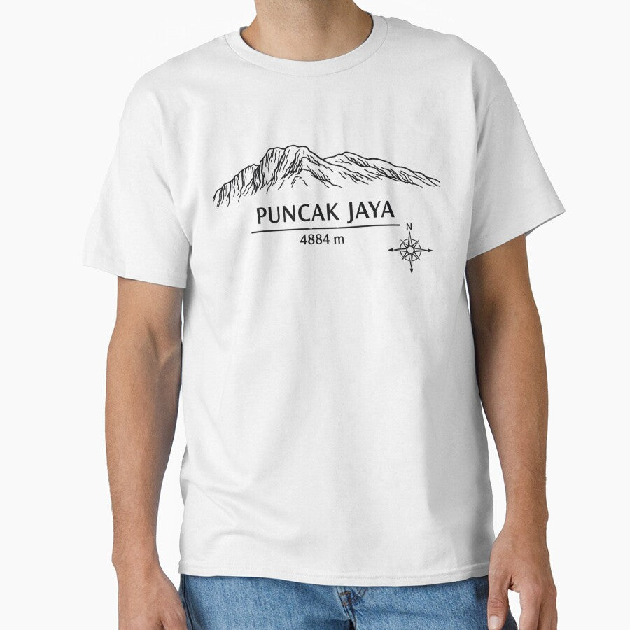 Seven Summits Oceania  Puncak Jaya 4884 m Minimalist Line Art Design by Gabe1983