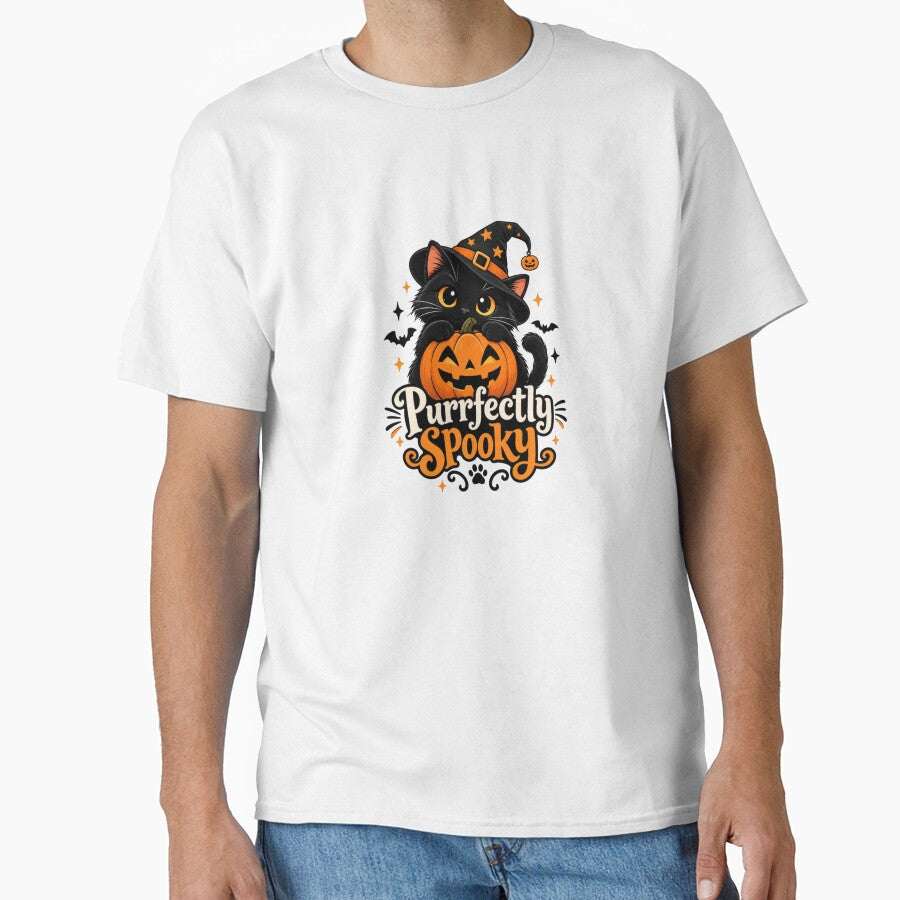 Purrfectly Spooky Black Cat Pumpkin Halloween by Sanika arts