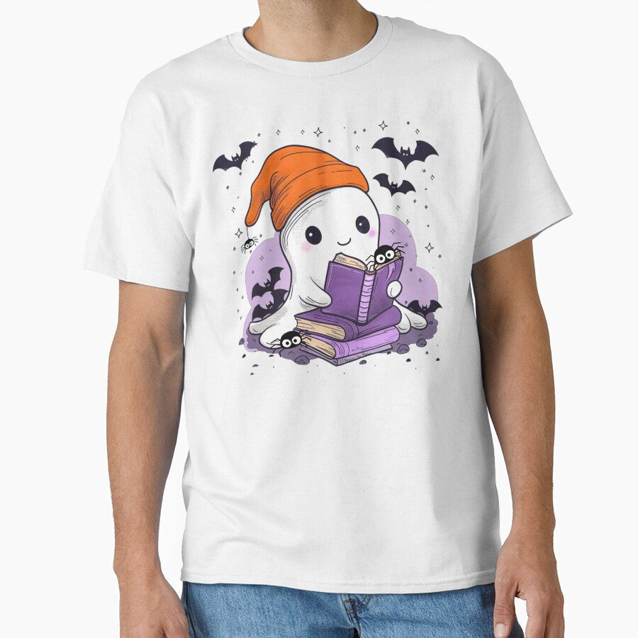 Cute Reading Ghost Halloween Book Lovers by AshandAnna