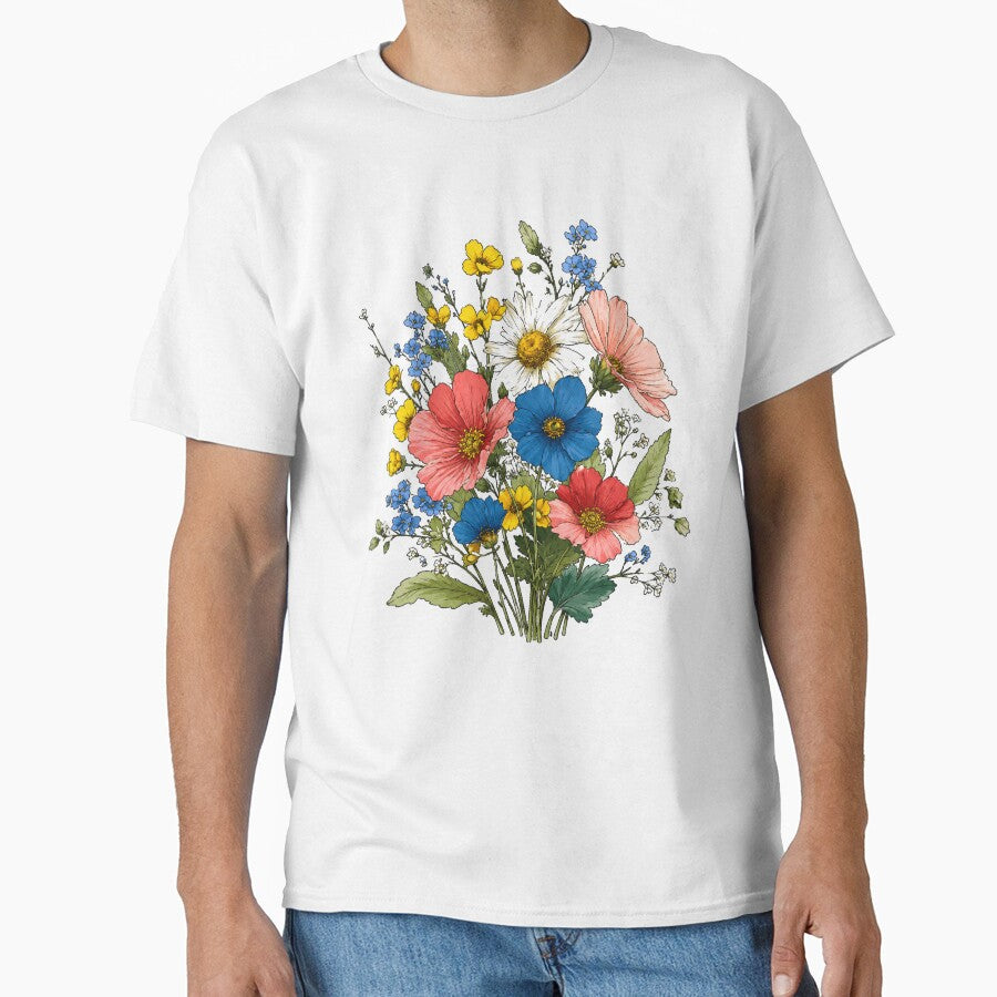 Colorful Wildflower Bouquet Botanical Floral by Moizento
