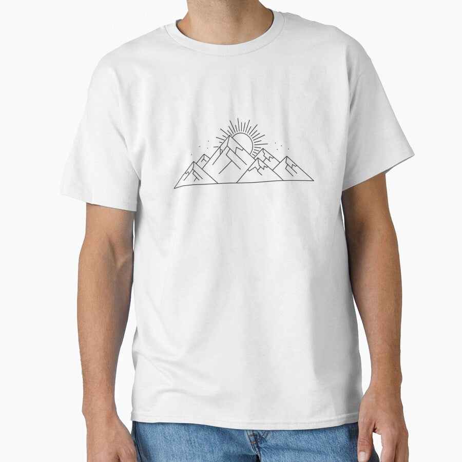Zen Mountain Minimalist Lines – Calm Nature Aesthetic Design by JustCrafted
