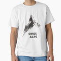 Minimalist Swiss Alps Mountain Design by Retro Travel Design