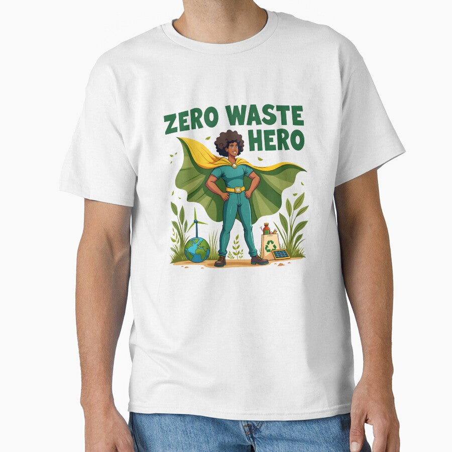 Zero Waste Hero T-Shirt – Eco-Conscious Sustainability Merchandise | Environmental Gift by Vajid Designs