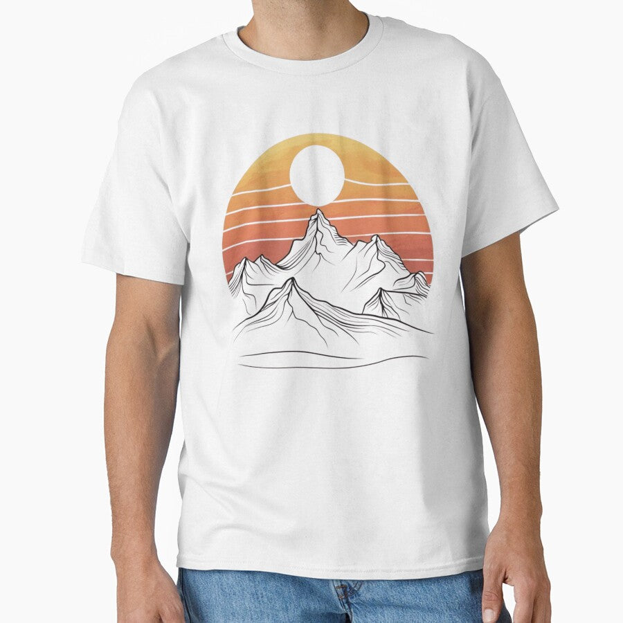 Mountain Landscape in Minimal Line Art by startwell