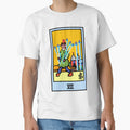 Wait, is this pixel art tarot? White - Minor Arcana 'Seven of Swords' (Design for T-shirt, stickers and other accessories) by Pixel Waite