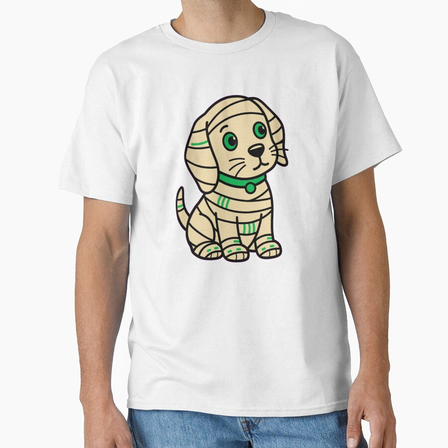 Cute Mummy Dog Halloween T-Shirt Funny Puppy Costume by KnrNazimTHREADS
