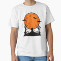 Black Cat Under the Halloween Moon – Spooky Night Illustration by MewMade