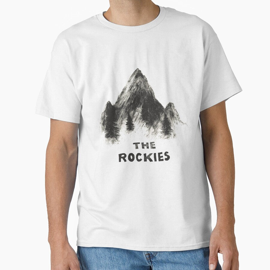 The Rockies Minimalist Sketch by Retro Travel Design