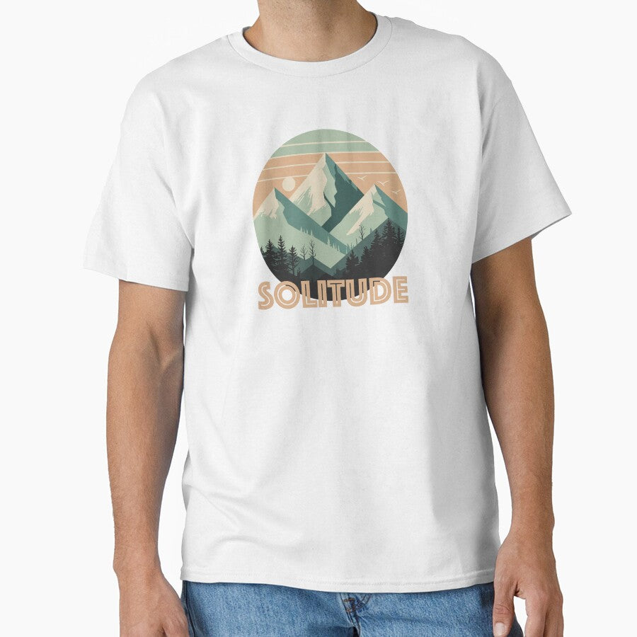 Vintage Solitude Mountain Peak - Retro Pine Forest Sunset by Living-Present