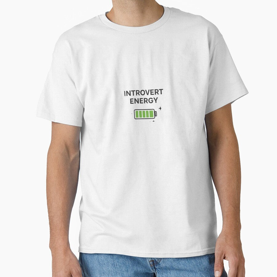 Introvert Energy Minimal Sticker – Funny Aesthetic Quote Design by MinimalMood Studio
