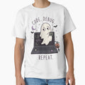 Dead Inside But Caffeinated Funny Programmer Ghost Halloween by SayMaria