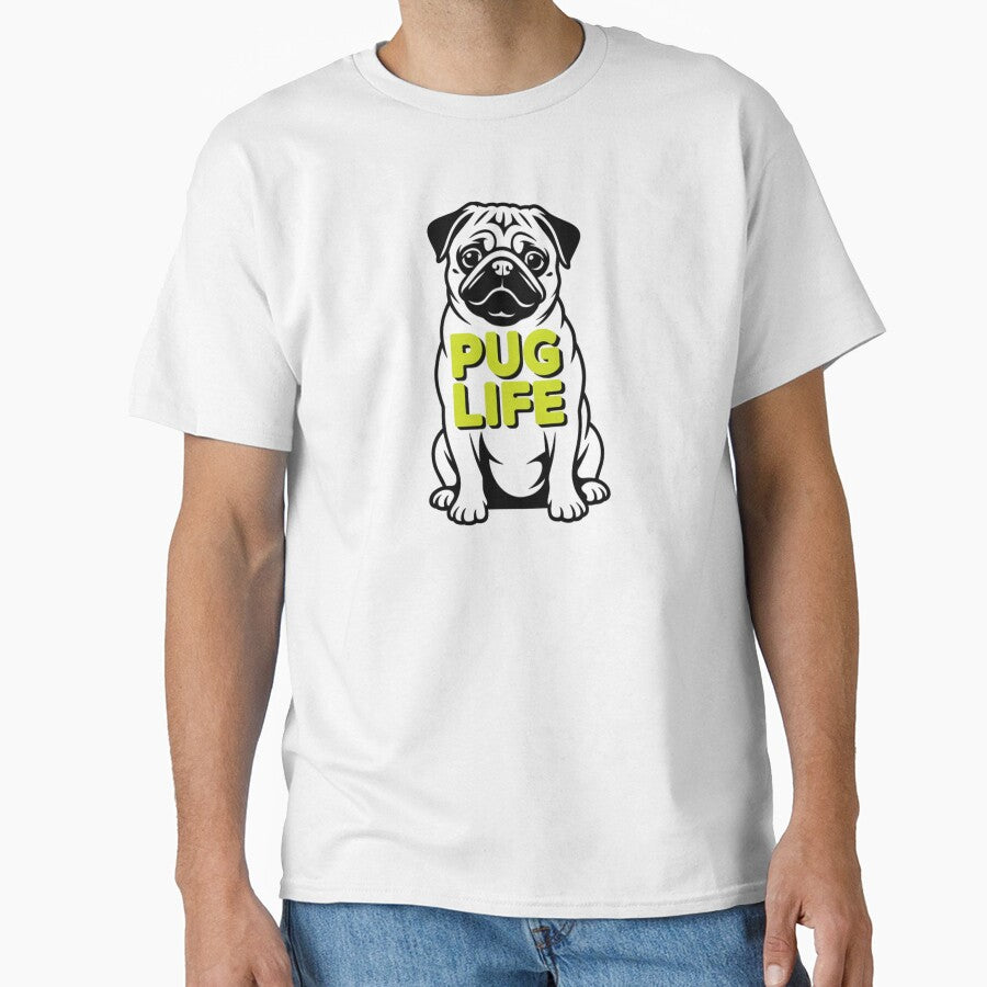Vintage Mountain Pug Life Minimalist Vector Art by chattsuede