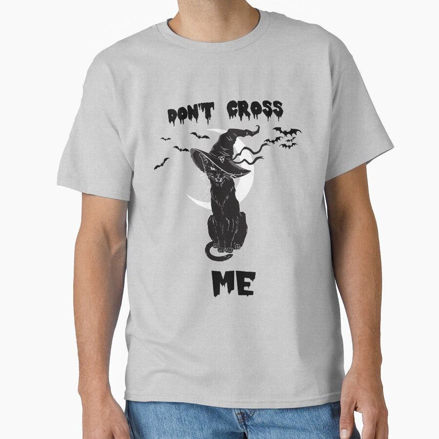 Scary Black Cat Don't Cross Me Funny Halloween by R&BApparel